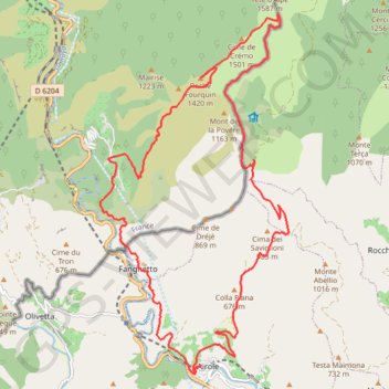 Trace GPS Roche Fourquin, itinéraire, parcours