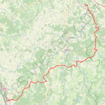 Trace GPS GR654 Randonnée de Irancy (Yonne) à La Charité-sur-Loire (Nièvre), itinéraire, parcours