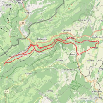 Trace GPS Orbe-vallorbe-orbe, itinéraire, parcours