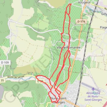 Trace GPS Semi-marathon de Nuits Saint Georges, itinéraire, parcours