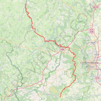 Trace GPS GR 41 : De Château-sur-Cher à Le Mont-Dore (Puy-de-Dôme), itinéraire, parcours