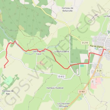 Trace GPS Etape 8 - CARNEVILLE à SAINT-PIERRE-EGLISE, itinéraire, parcours