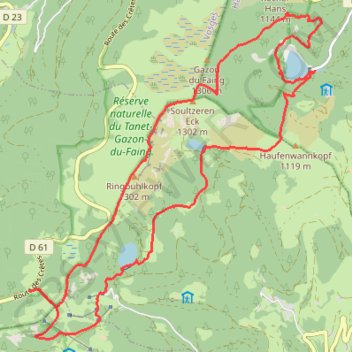 Trace GPS Le Tanet, le Lac Vert, itinéraire, parcours