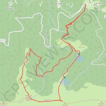 Trace GPS Sarrat de Pelade et Pech de Therme, itinéraire, parcours