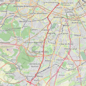 Trace GPS Coulée Verte du Sud Parisien, itinéraire, parcours