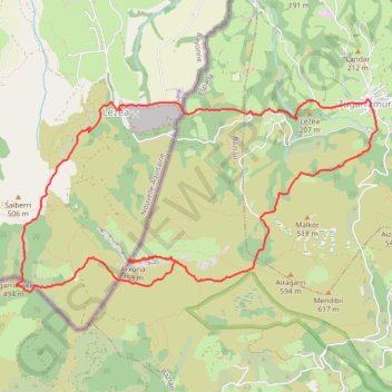 Trace GPS Atxuria Tour et Sommet de l'Atxuria, itinéraire, parcours