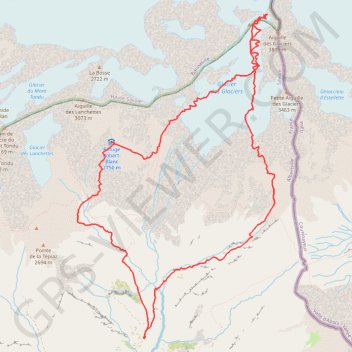 Trace GPS Epaule Nord de l'Aiguille des Glaciers, itinéraire, parcours