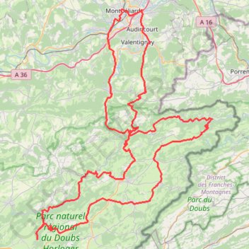 Trace GPS Parking Velotte, Montbéliard - Montbéliard, itinéraire, parcours