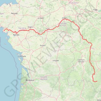 Trace GPS Sentier de la Loire, itinéraire, parcours