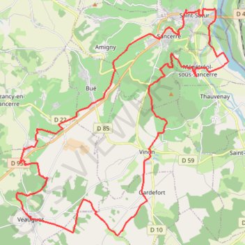 Trace GPS Tour de Sancerre, itinéraire, parcours