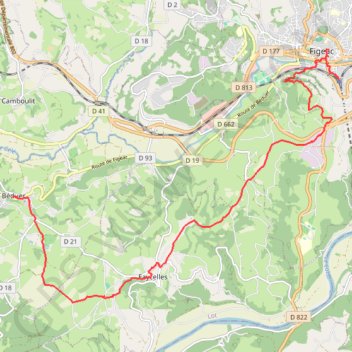 Trace GPS Stage 1: Figeac to Béduer — the GR 651, itinéraire, parcours