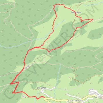 Trace GPS Croix et Frêtes de Colomban, itinéraire, parcours