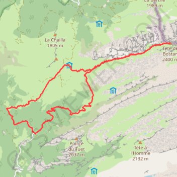 Trace GPS Tête de Bostan, itinéraire, parcours
