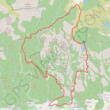 Trace GPS Mons - Bardou - Douch, itinéraire, parcours