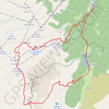 Trace GPS Tour de l'Aiguille de Roselette, itinéraire, parcours