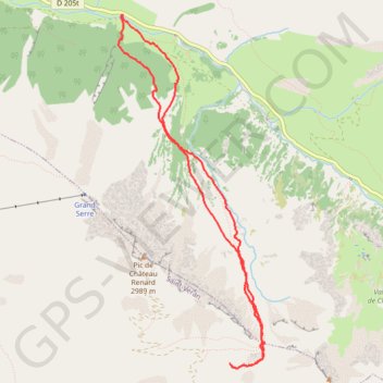 Trace GPS Col de Longet depuis le pont de Lariane replat Traversier, itinéraire, parcours