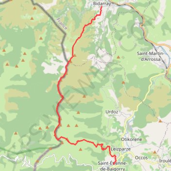 Trace GPS Bidarray Baigorri, itinéraire, parcours