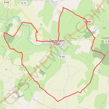 Trace GPS Campagne berrichonne : autour de Thévet-Saint-Julien, itinéraire, parcours