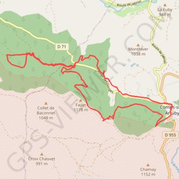 Trace GPS Comps-Le Siounet, itinéraire, parcours