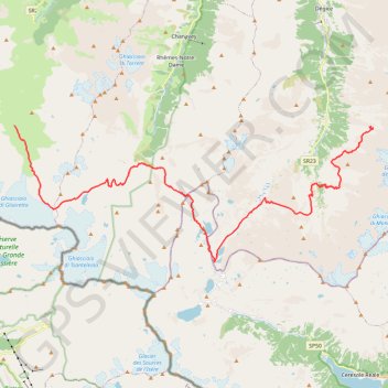 Trace GPS Chabod - Refuge Mario Bezzi, itinéraire, parcours