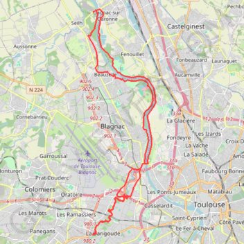 Trace GPS De la Coulée Verte du Touch à la Garonne, itinéraire, parcours