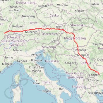 Trace GPS De Giromagny à Sofia, itinéraire, parcours