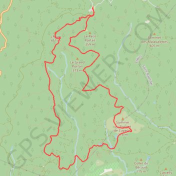 Trace GPS 2014 02 16 - mont aigre lacs de peguières mimosas Rose Garnero, itinéraire, parcours