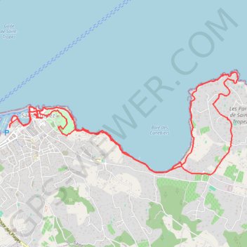 Trace GPS Presqu'île de Saint Tropez, itinéraire, parcours