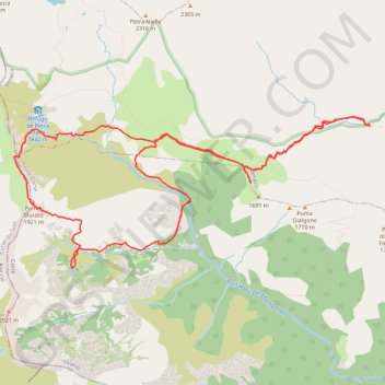 Trace GPS Etang de Gialicatapiano depuis le Verghello, itinéraire, parcours