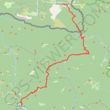 Trace GPS Coustouges-Sadernes, itinéraire, parcours