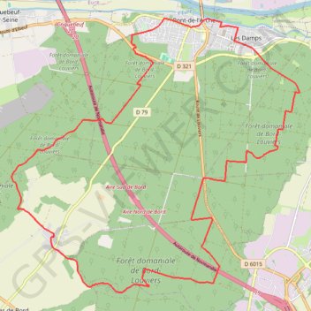 Trace GPS Forêt de Bord-Louviers - Pont-de-l'Arche, itinéraire, parcours
