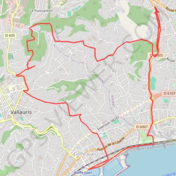 Trace GPS Vallauris par puysanton, itinéraire, parcours
