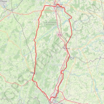 Trace GPS Tour de Bourgogne du Sud, itinéraire, parcours