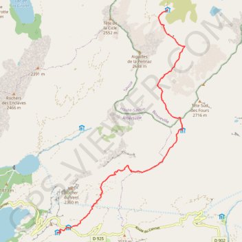 Trace GPS Chalet de la Balme - Refuge de Plan Mya, itinéraire, parcours