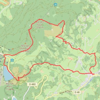 Trace GPS Orbey, Tête des Faux, Lac Blanc, itinéraire, parcours