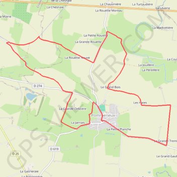 Trace GPS Circuit de la Rouette - Pommerieux, itinéraire, parcours