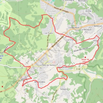 Trace GPS Montrodeix, itinéraire, parcours