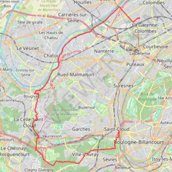 Trace GPS Rando Colombes - Sevres, itinéraire, parcours
