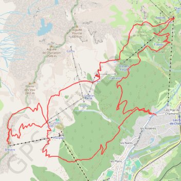 Trace GPS Chamonix les Praz - La flegere - Charlanon - le brevent - les Praz, itinéraire, parcours
