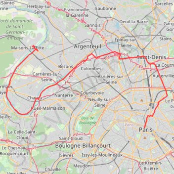Trace GPS Paris - Maisons-Laffitte, itinéraire, parcours