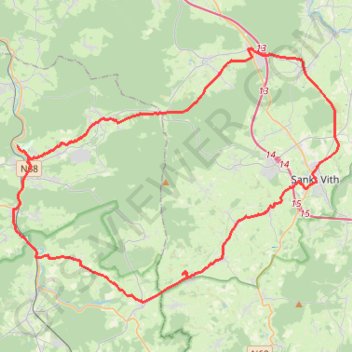 Trace GPS Saint-Vith, itinéraire, parcours