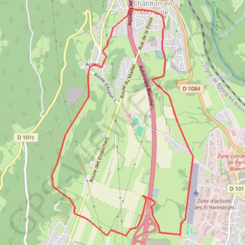 Trace GPS Balade en Michaille - Combe de Vaux - Châtillon-en-Michaille, itinéraire, parcours