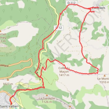 Trace GPS Colle du Maçon, itinéraire, parcours