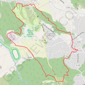 Trace GPS Calas - Cabriès, itinéraire, parcours