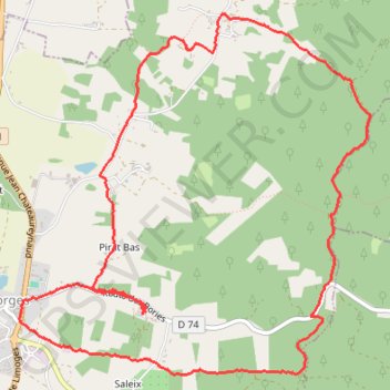 Trace GPS Sorges en Périgord, itinéraire, parcours
