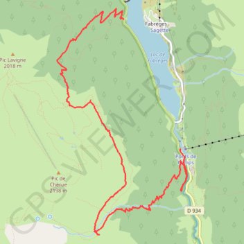 Trace GPS Cabane de Saoubiste - Chereue, itinéraire, parcours