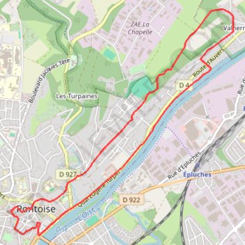 Trace GPS Pissaro à Pontoise, itinéraire, parcours