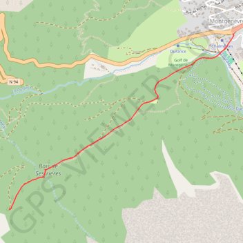 Trace GPS Montgenèvre - Promenade du Bois en AR, itinéraire, parcours