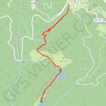 Trace GPS Cabane de la Devèze, itinéraire, parcours