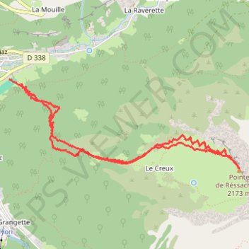 Trace GPS Pointe de Ressachaux, itinéraire, parcours